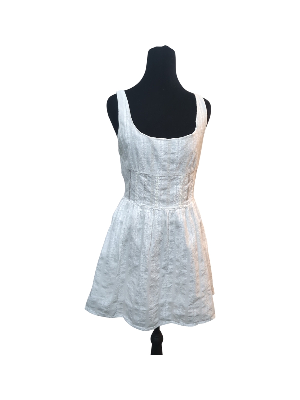 Princess Polly White Embroidered Organic Cotton Mini Dress Sz 6 Cottage Coquette